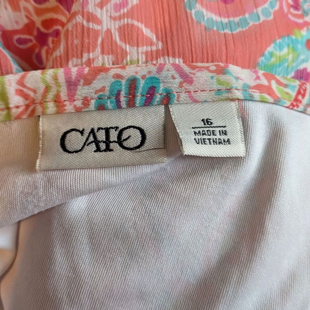 Vintage Y2K Cato Floral Midi Skirt Pink Paisley Fairycore Flutter Plus Size 16 - Picture 9 of 13
